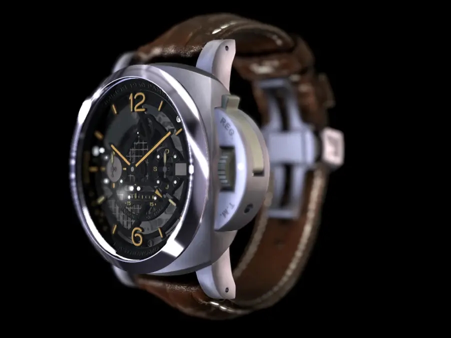over image of the Panerai Ar project showing a 3D reporduction of one of the Pnarai wristwatches
