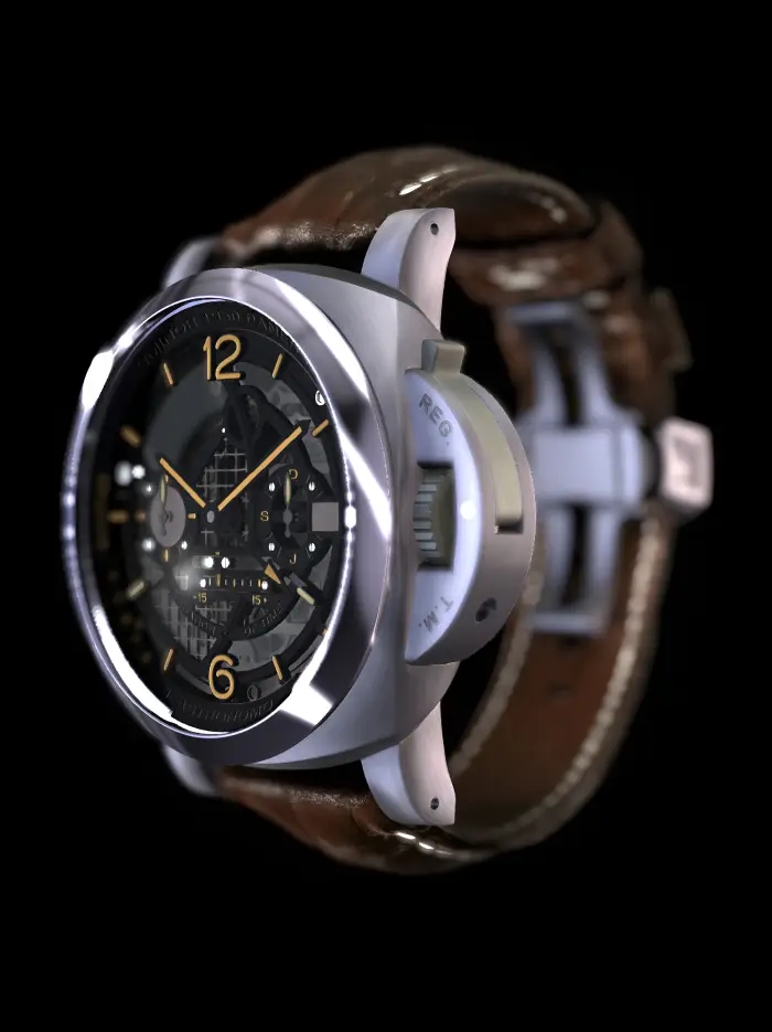 The Panerai wristwatch in the AR application