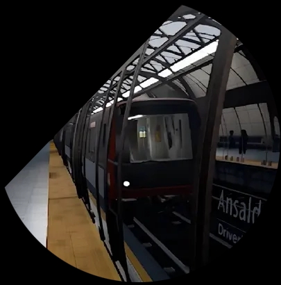 The underground platform in the "Ansaldo Driverless System" VR experience