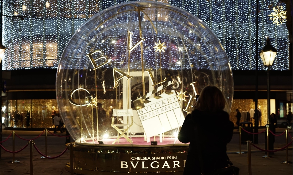 Bulgari's Snowglobe installation