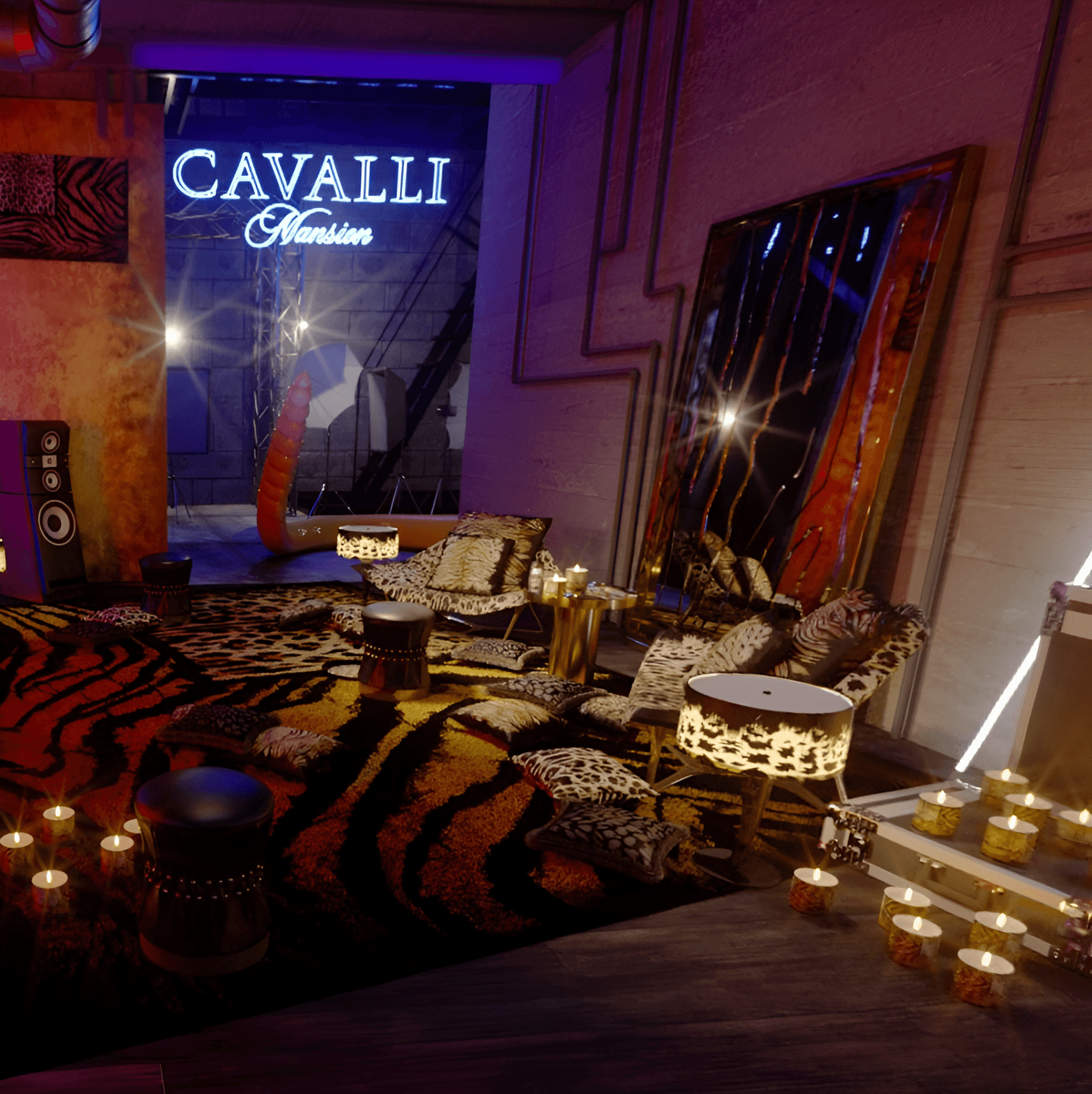 ROBERTO CAVALLI Environment preview of the Cavalli Mansion web experience